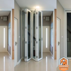 Folding door system available at Khurshid Hardware in Peshawar and Chitral, KPK.